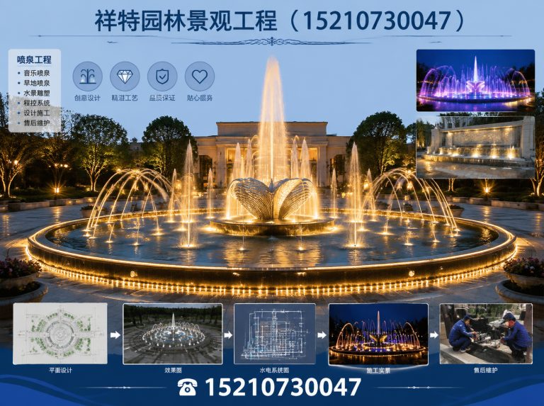 保定白沟新城景区喷泉展示图