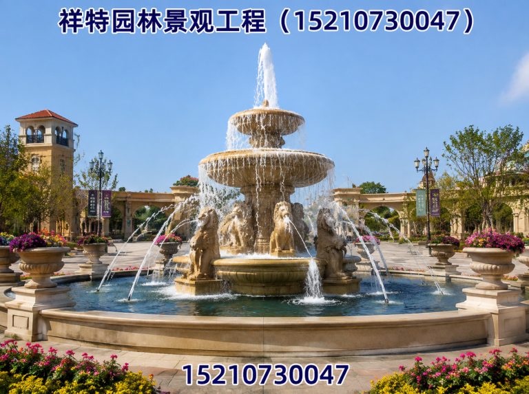 保定白沟新城旱地喷泉展示图